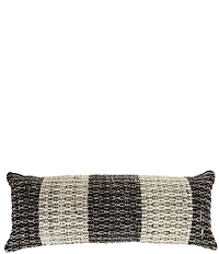 Southern Living Simplicity Collection Striped Woven Wool Bolster Decorative Pillow