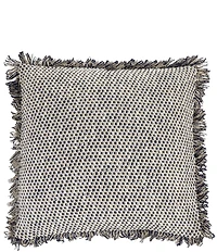 Southern Living Simplicity Collection Textured Slub Woven Embroidered Fringe Square Pillow