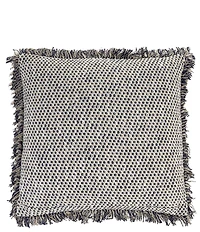 Southern Living Simplicity Collection Textured Slub Woven Embroidered Fringe Square Pillow
