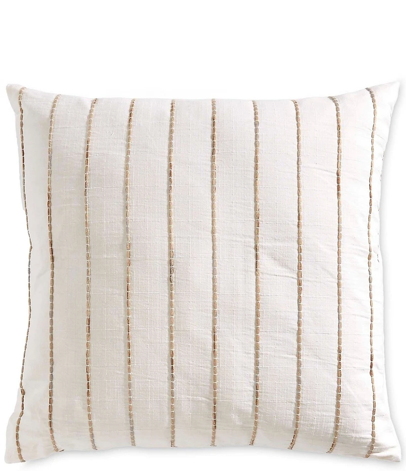 Southern Living Simplicity Collection Yarn Stripe Square Pillow