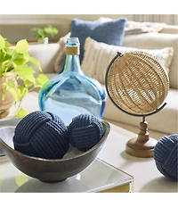 Southern Living Simplicity Natural Woven Wicker Globe Handcrafted Decor
