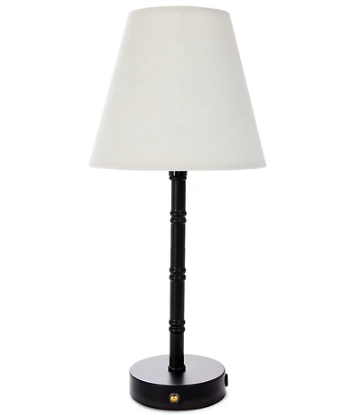 Southern Living Customizable Rechargeable Lamp Collection Small Black Cordless Lamp Base with Solid Empire Shade