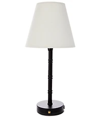Southern Living Customizable Rechargeable Lamp Collection Small Black Cordless Lamp Base with Solid Empire Shade