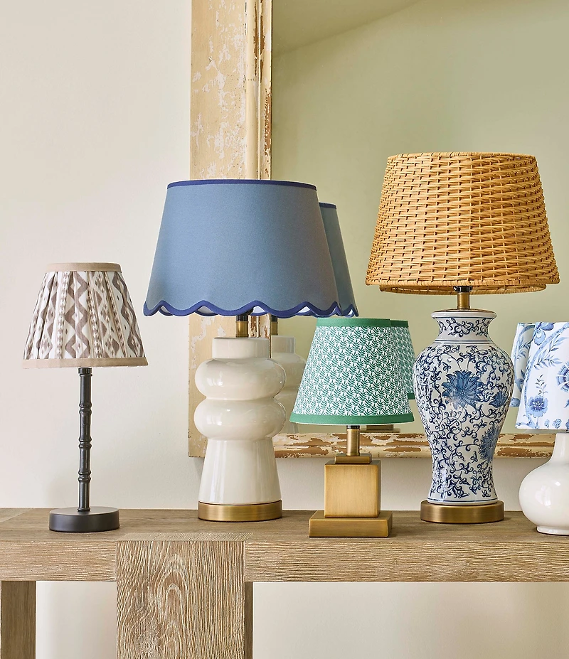 Southern Living Customizable Rechargeable Lamp Collection Small Black Cordless Lamp Base with Solid Empire Shade