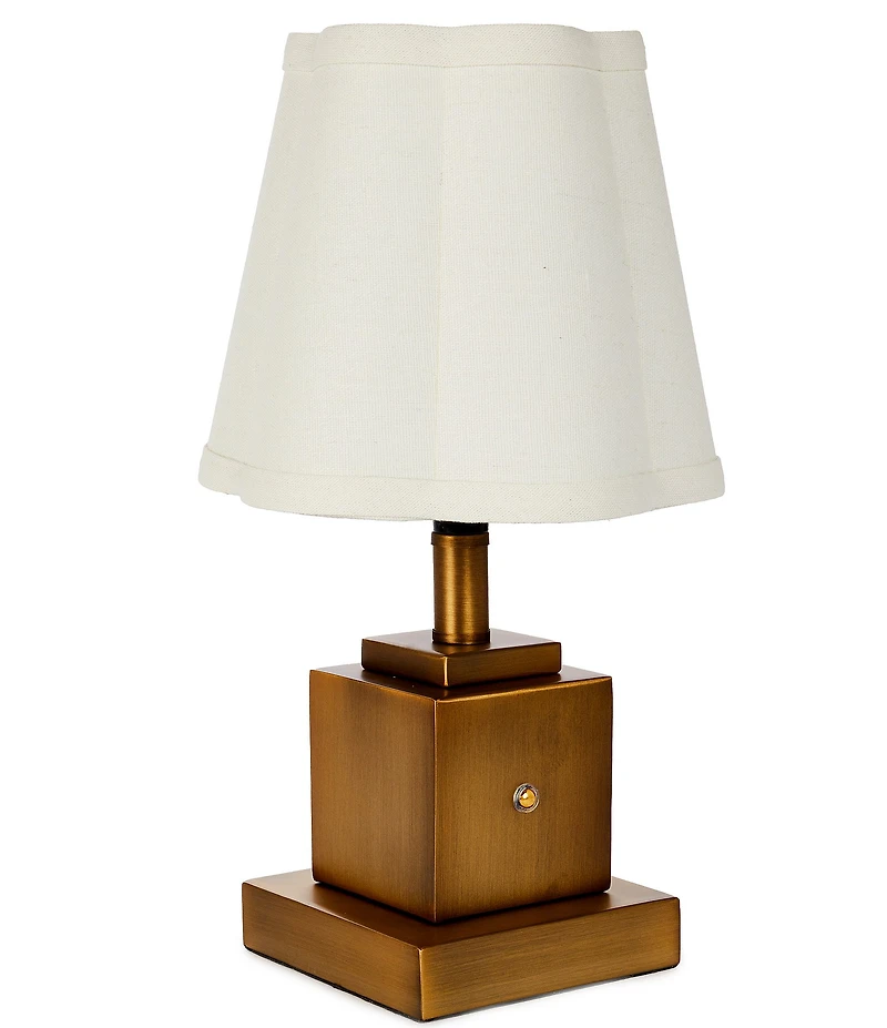 Southern Living Customizable Rechargeable Small Fluted Tapered Drum Accent Cordless Table Lamp