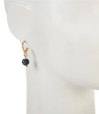 Southern Living Small Hoop Ceramic Round Bead Drop Earrings