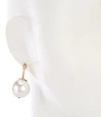 Southern Living Small Hoop Cotton Pearl Statement Drop Earrings