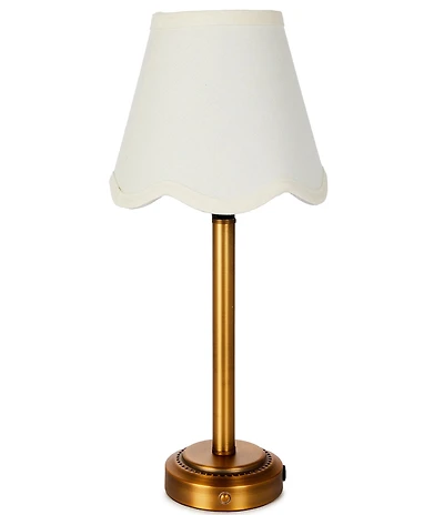 Southern Living Customizable Rechargeable Small Scalloped Empire Accent Cordless Table Lamp