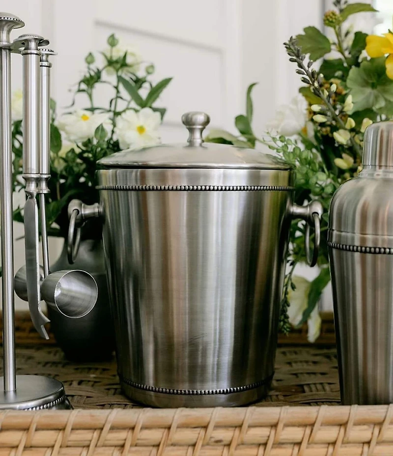 Southern Living Stainless Steel Beaded Ice Bucket