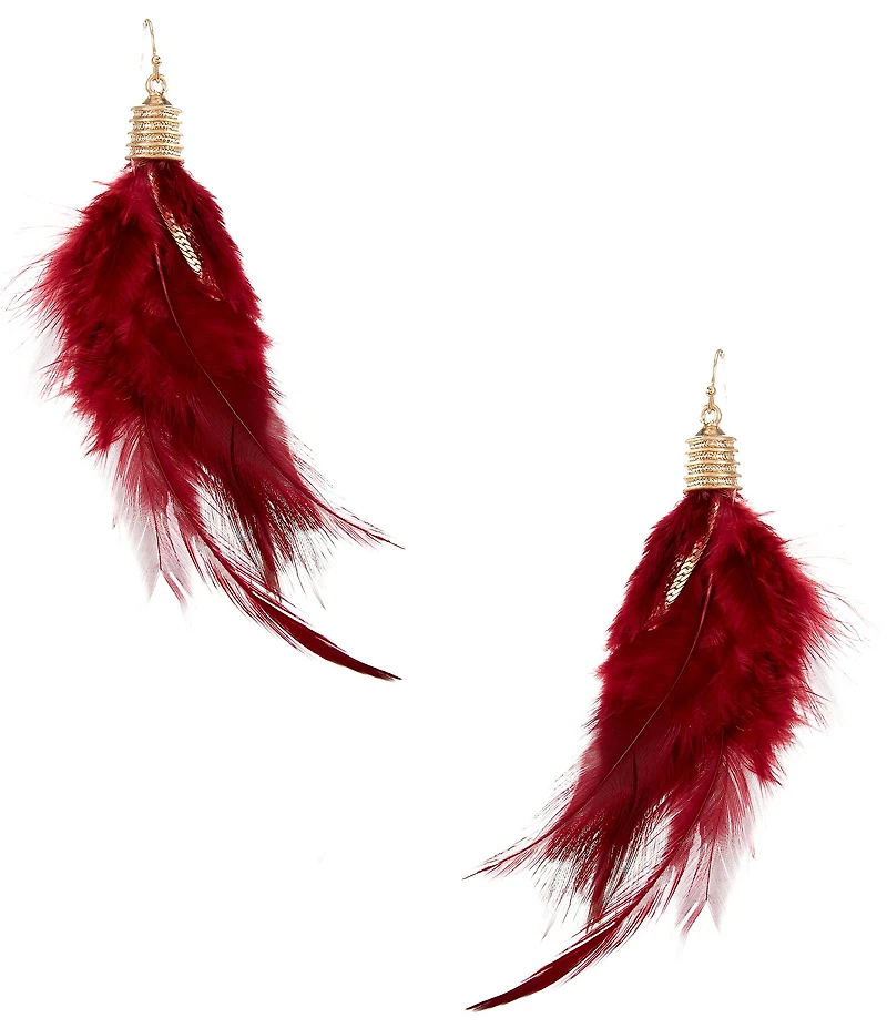 Southern Living Statement Feather Drop Earrings