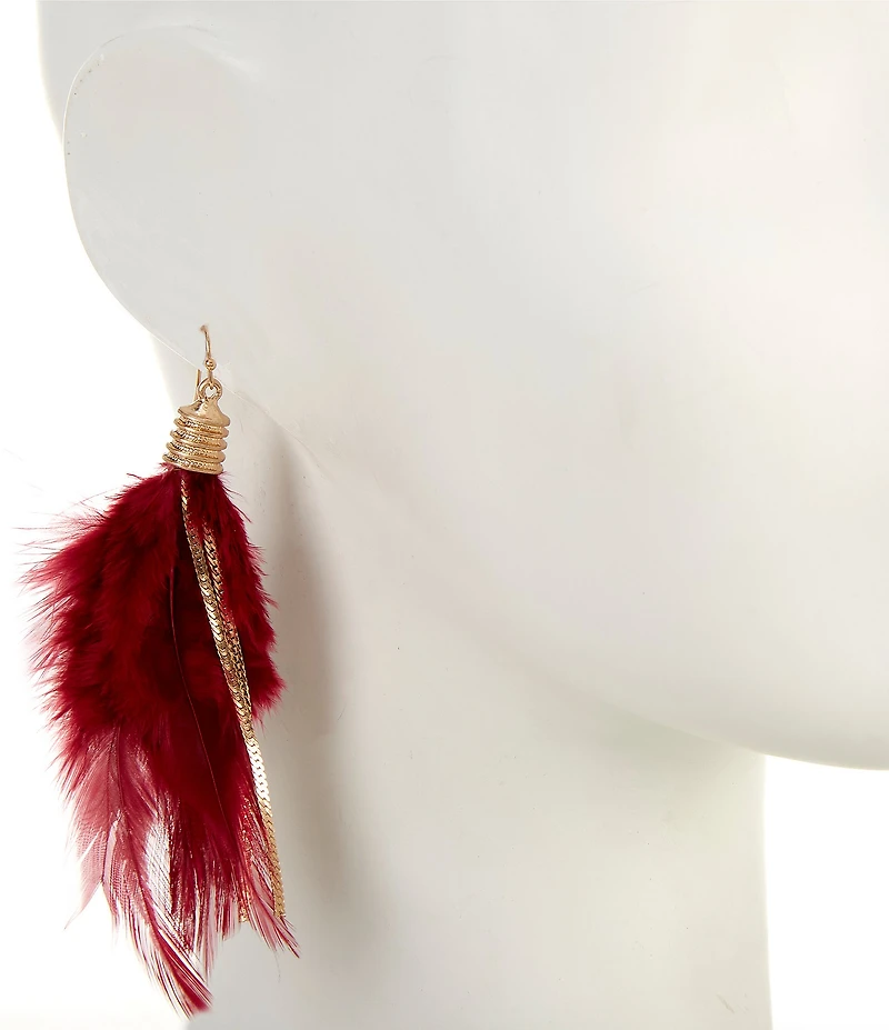 Southern Living Statement Feather Drop Earrings
