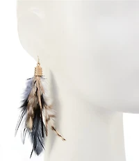 Southern Living Statement Feather Drop Tassel Earrings