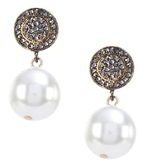 Southern Living Stone Post with Pearl Drop Earrings