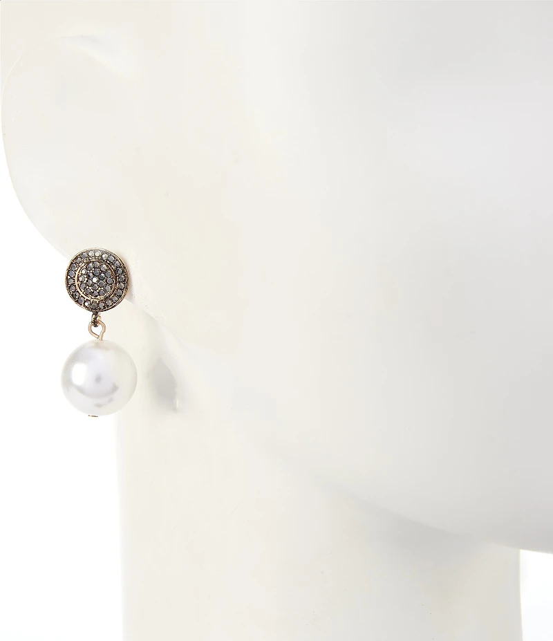 Southern Living Stone Post with Pearl Drop Earrings