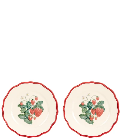 Southern Living Strawberry Scalloped Accent Plates, Set of 2