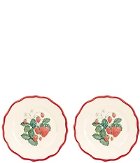 Southern Living Strawberry Scalloped Accent Plates, Set of 2