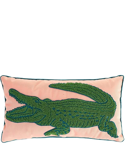 Southern Living Summer Shop Collection Alligator Hook Embroidery Indoor/Outdoor Throw Pillow