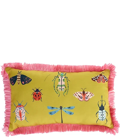 Southern Living Summer Shop Collection Insect Indoor/Outdoor Fringe Trim Pillow