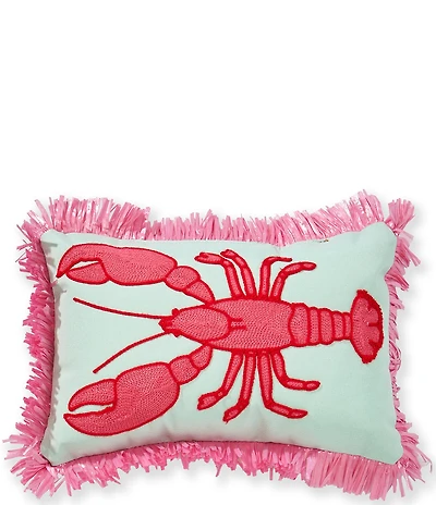 Southern Living Summer Shop Collection Lobster Indoor/Outdoor Fringe Trim Pillow