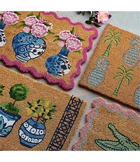 Southern Living Summer Shop Collection Peony Scallop Edge Door Mat