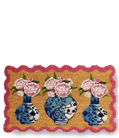 Southern Living Summer Shop Collection Peony Scallop Edge Door Mat