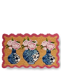 Southern Living Summer Shop Collection Peony Scallop Edge Door Mat