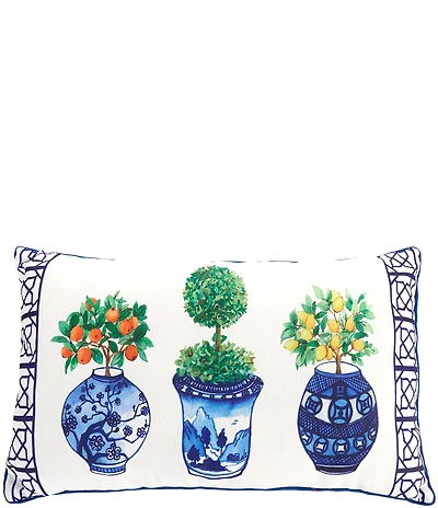 Southern Living Summer Shop Topiary All-Weather Lumbar Pillow