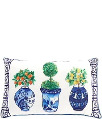 Southern Living Summer Shop Topiary All-Weather Lumbar Pillow