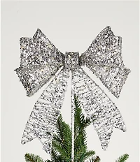 Southern Living Sweet Christmas Metallic Bow Pre-Lit Tree Topper