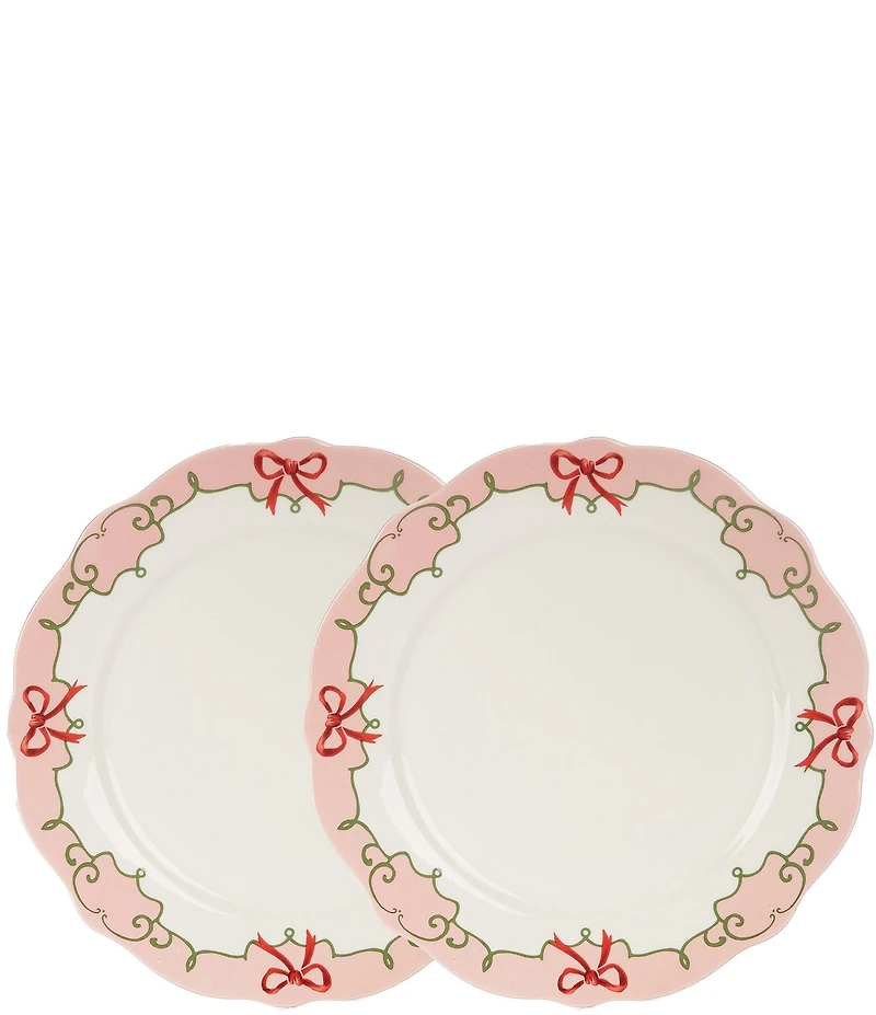 Southern Living Sweet Christmas Collection Pink Dinner Plates, Set of 2