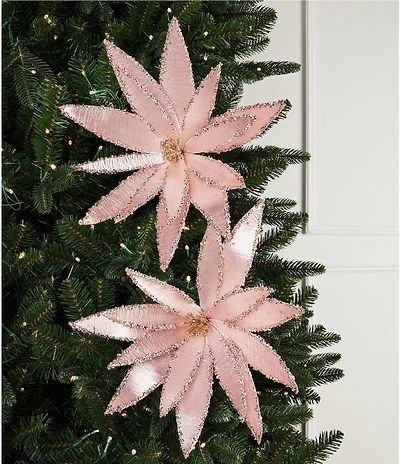 Southern Living Sweet Christmas Collection Pink Poinsettia Clip, Set Of 2
