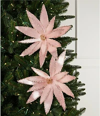 Southern Living Sweet Christmas Collection Pink Poinsettia Clip, Set Of 2