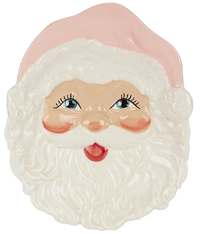 Southern Living Sweet Christmas Collection Pink Santa Platter