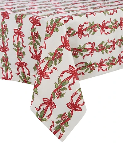 Southern Living Sweet Christmas Collection Red Bow Tablecloth
