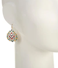 Southern Living Swirl Textured Multi Epoxy Metal Drop Earrings