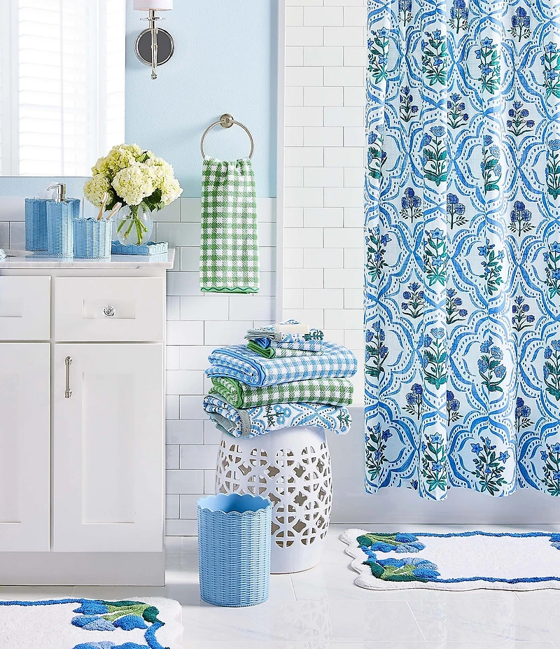 Southern Living Tabitha Bath Collection Scalloped Edge Wastebasket