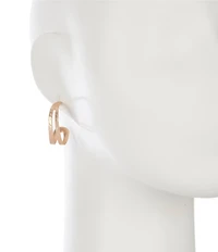 Southern Living Textured Metal Double Row Hoop Earrings