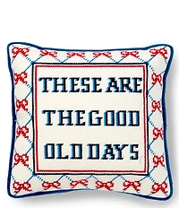 Southern Living These Are The Good Old Days Needlepoint Mini Square Pillow