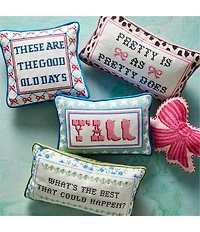 Southern Living These Are The Good Old Days Needlepoint Mini Square Pillow