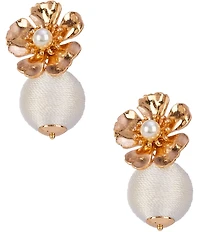Southern Living Thread Wrapped Ball Flower Drop Earrings