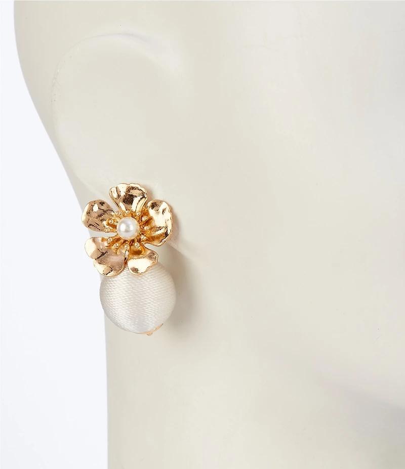 Southern Living Thread Wrapped Ball Flower Drop Earrings