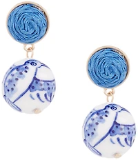 Southern Living Thread Wrapped Chinoiserie Bead Drop Earrings