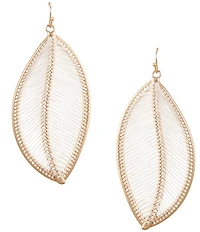 Southern Living Thread Wrapped Tropical Leaf Finding Drop Earrings