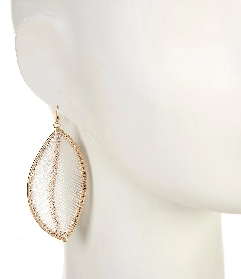 Southern Living Thread Wrapped Tropical Leaf Finding Drop Earrings