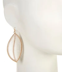 Southern Living Thread Wrapped Tropical Leaf Finding Drop Earrings