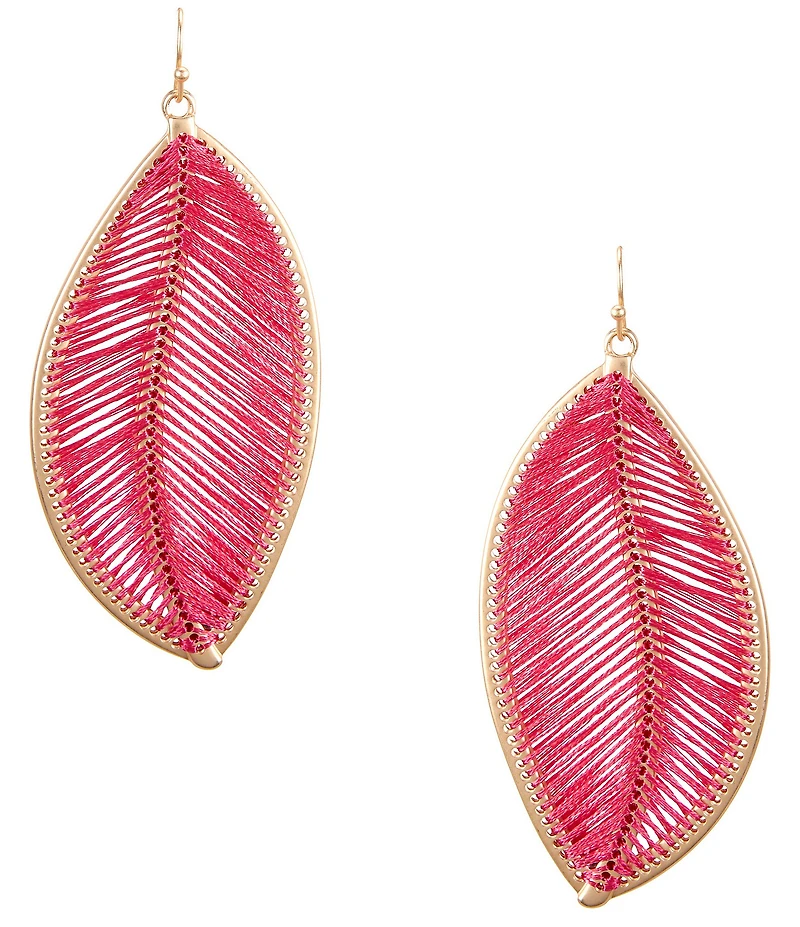 Southern Living Thread Wrapped Tropical Leaf Finding Drop Earrings