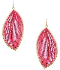 Southern Living Thread Wrapped Tropical Leaf Finding Drop Earrings