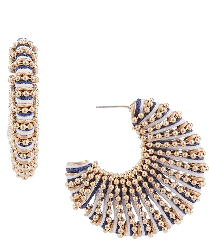 Southern Living Thread Wrapped Wide Hoop Earrings