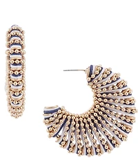Southern Living Thread Wrapped Wide Hoop Earrings