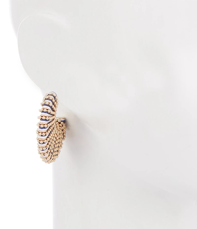 Southern Living Thread Wrapped Wide Hoop Earrings